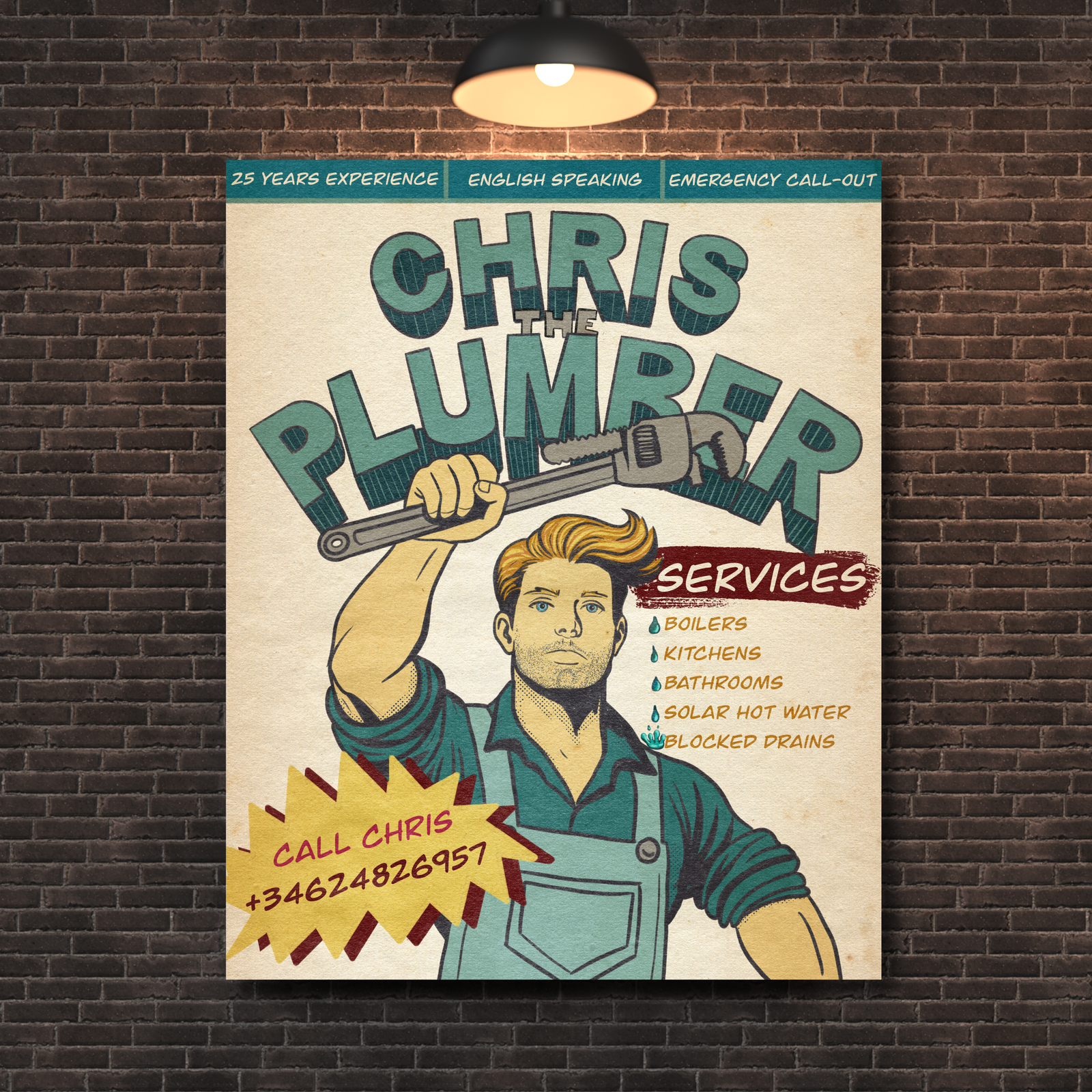 Chris the plumber poster display